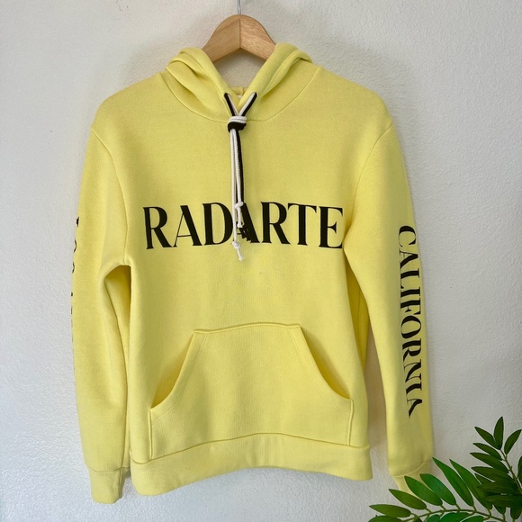 🎉HP🎉 Rodarte Radarte Logo Hoodie Sweatshirt Yellow - Picture 1 of 12